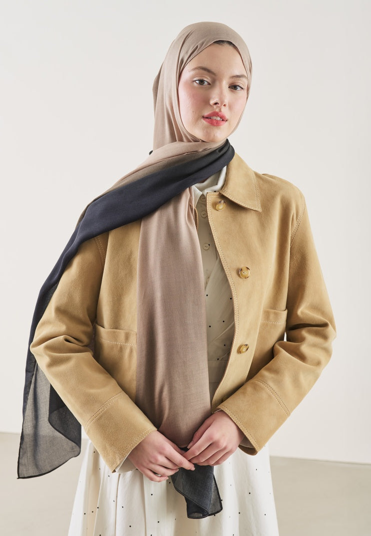DEGRADE PATTERN RAMI HIJAB MINK BLACK
