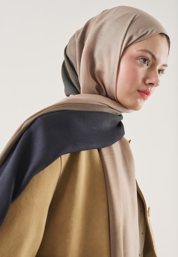 DEGRADE PATTERN RAMI HIJAB MINK BLACK