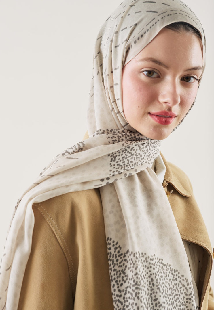 DOT ELEGANCE PATTERN RAMI HIJAB BEIGE