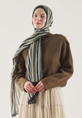 BLOCK STRIPE PATTERN RAMI HIJAB DEEP GREEN