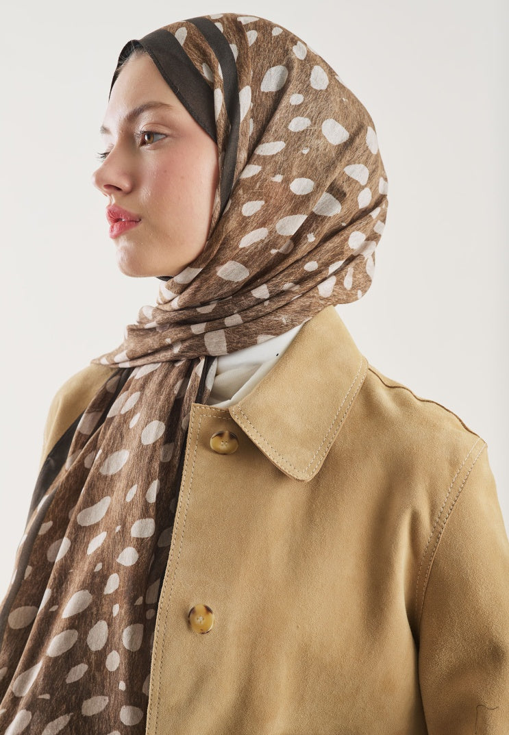 WILD FAWN PATTERN RAMI HIJAB MINK