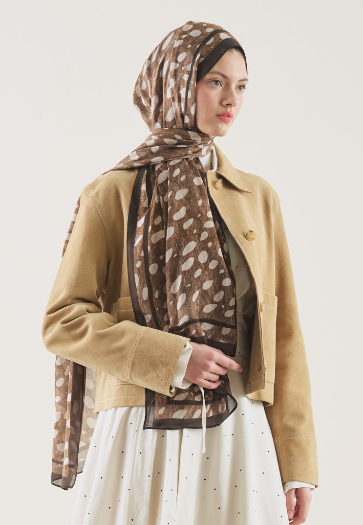 WILD FAWN PATTERN RAMI HIJAB MINK