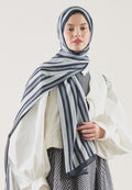 BLOCK STRIPE PATTERN RAMI HIJAB NAVY