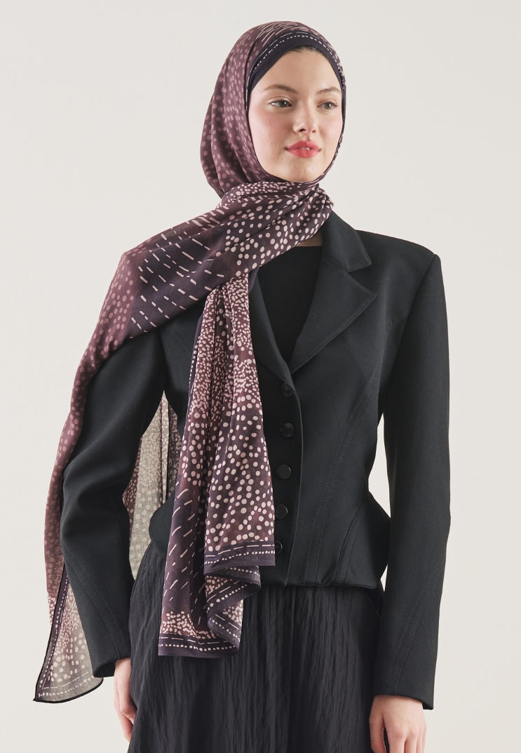 DOT ELEGANCE PATTERN RAMI HIJAB PLUM