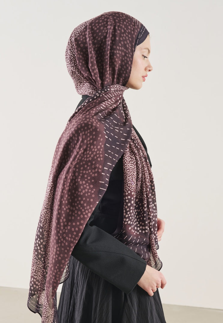 DOT ELEGANCE PATTERN RAMI HIJAB PLUM