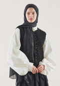 FLOWER SHADOW PATTERN RAMI HIJAB BLACK