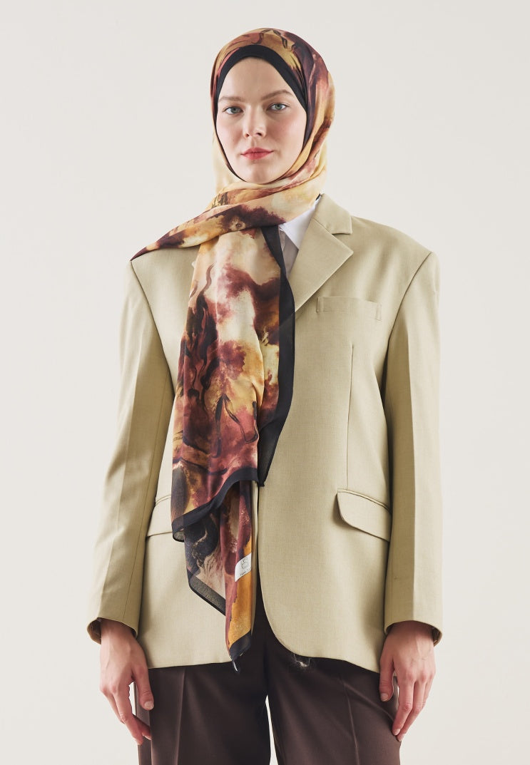 PURE ABSTRACT PATTERN RAMI HIJAB BURGUNDY