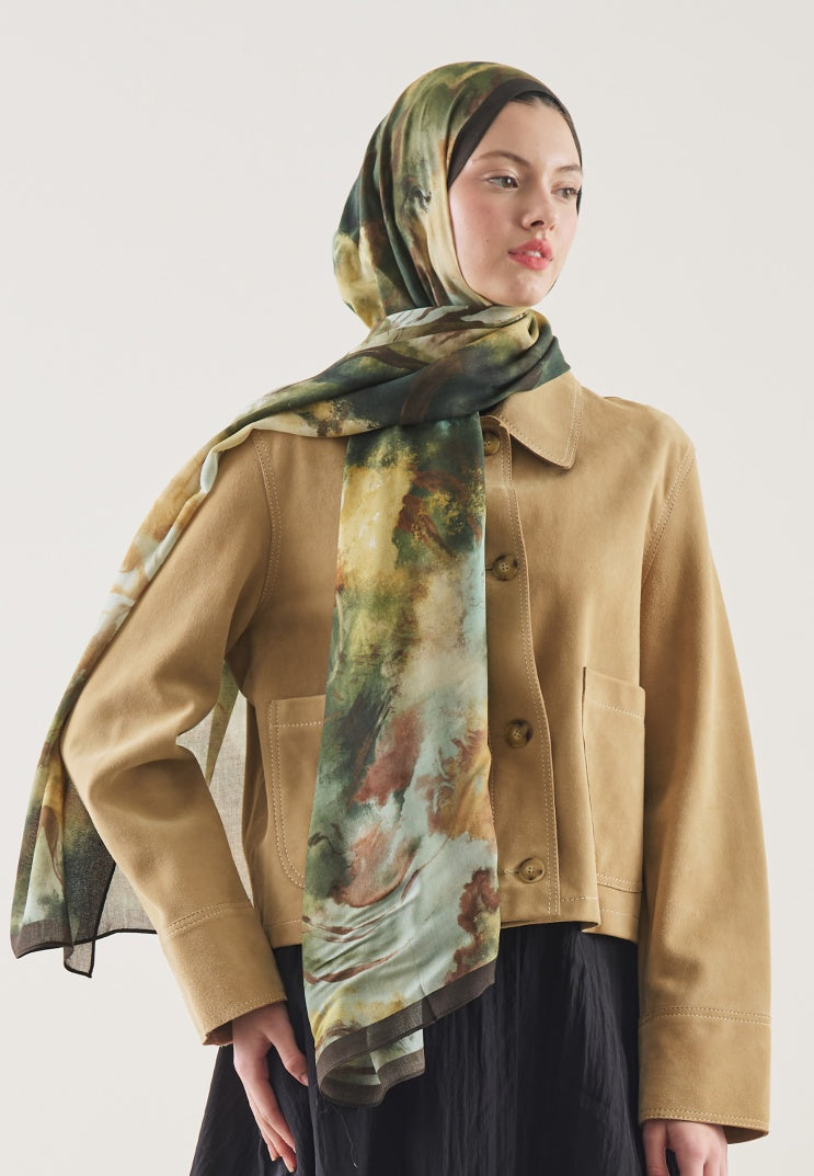 PURE ABSTRACT PATTERN RAMI HIJAB GREEN