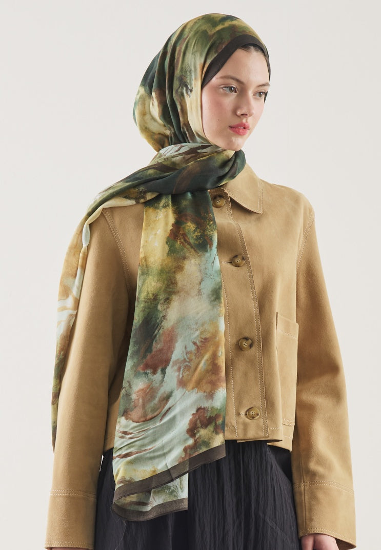 PURE ABSTRACT PATTERN RAMI HIJAB GREEN