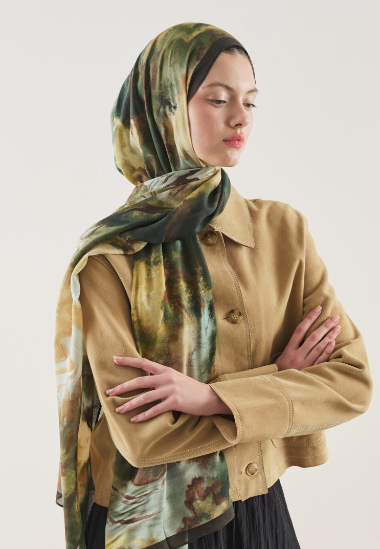 PURE ABSTRACT PATTERN RAMI HIJAB GREEN