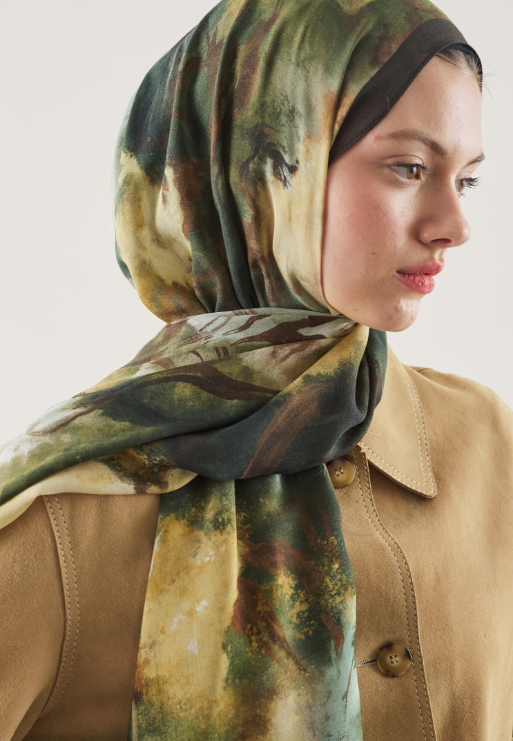 PURE ABSTRACT PATTERN RAMI HIJAB GREEN