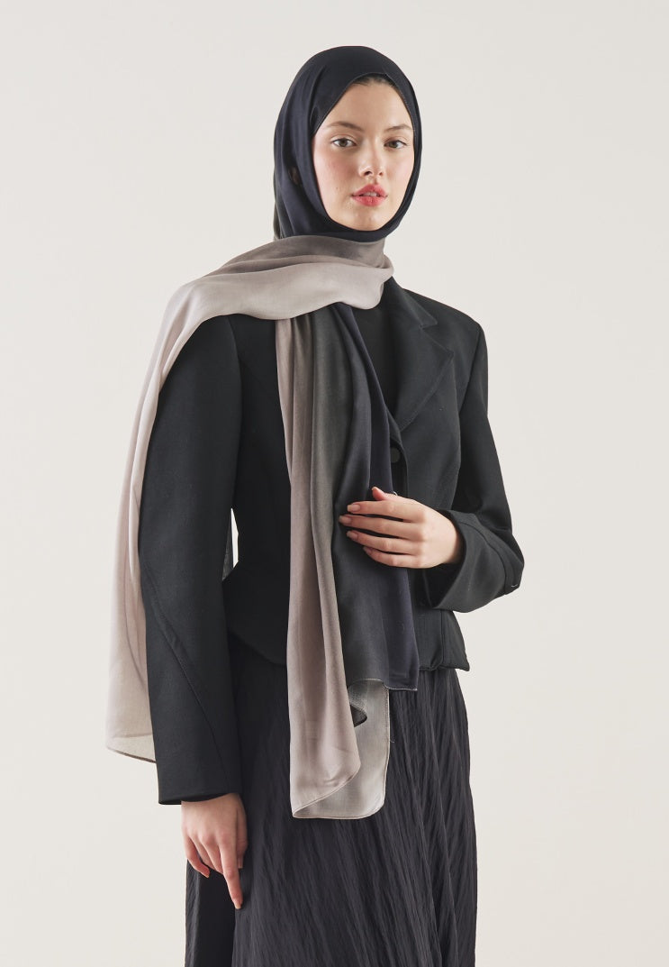 DEGRADE PATTERN RAMI HIJAB BLACK GRAY