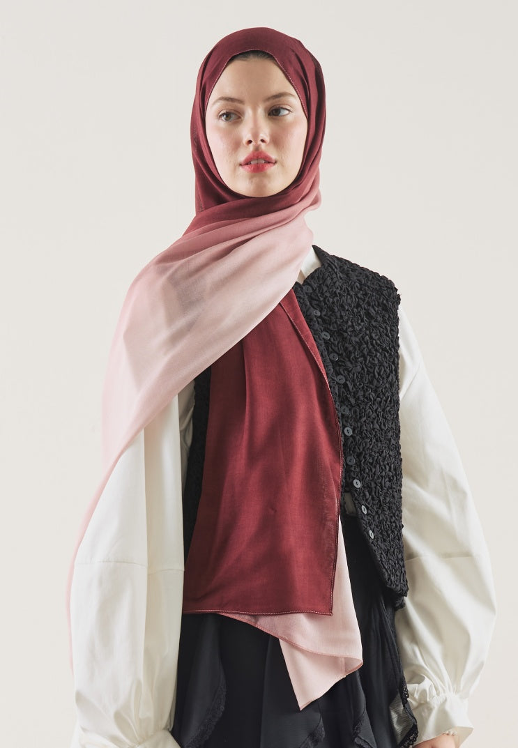 DEGRADE PATTERN RAMI HIJAB BURGUNDY