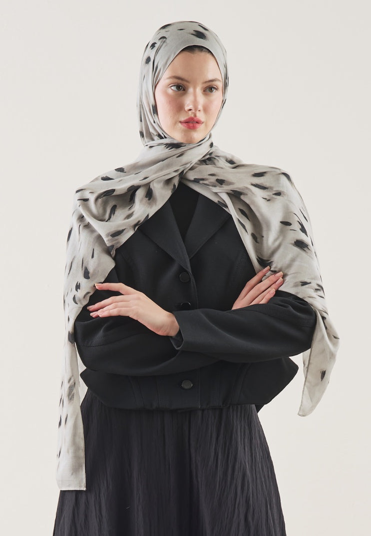 LEOPARD PATTERN RAMI HIJAB STONE