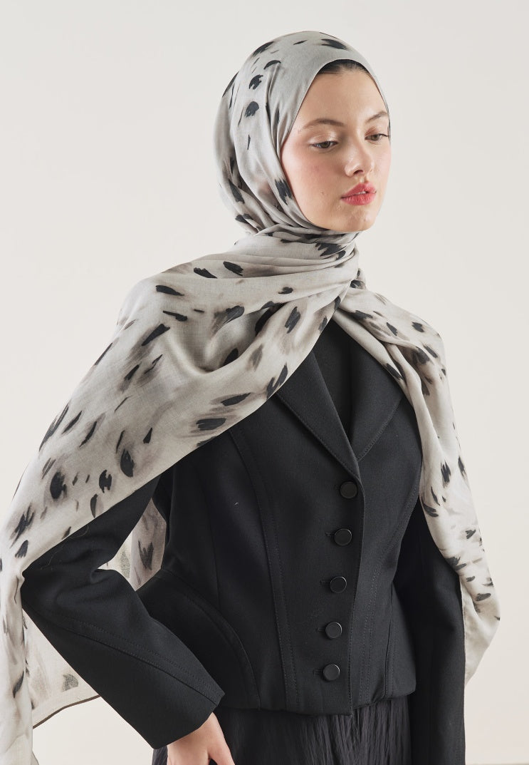 LEOPARD PATTERN RAMI HIJAB STONE