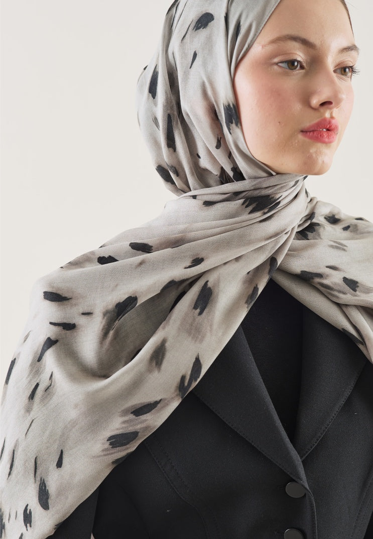 LEOPARD PATTERN RAMI HIJAB STONE