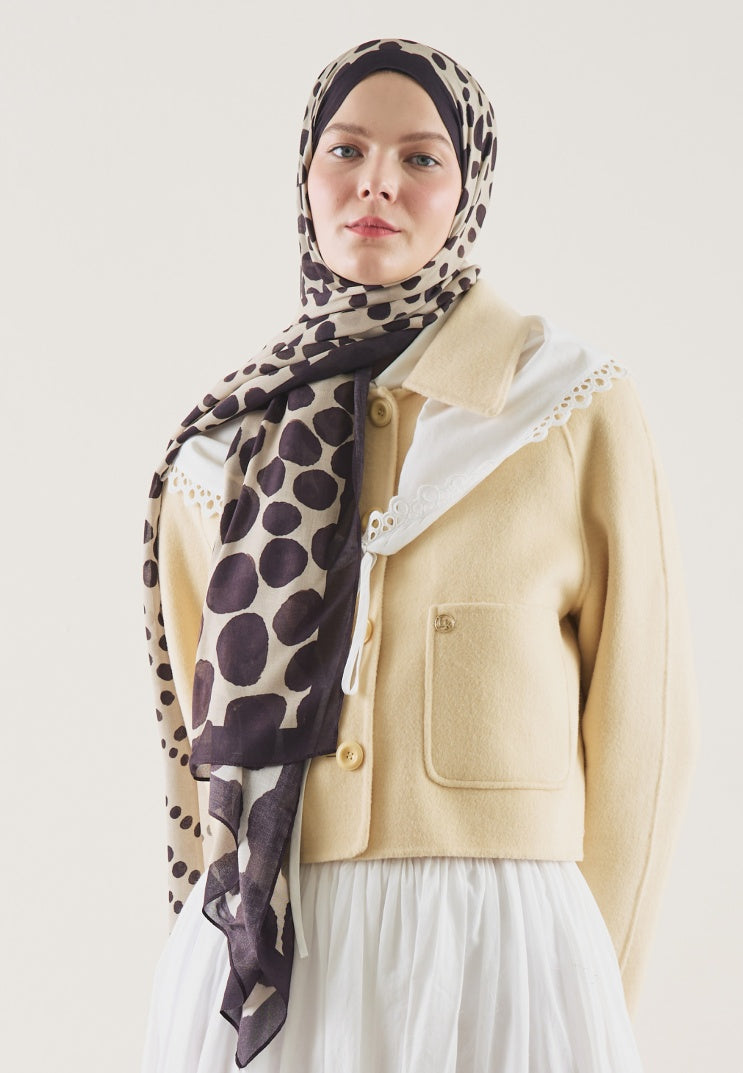 POLKA DOTS PATTERN RAMI HIJAB PLUM