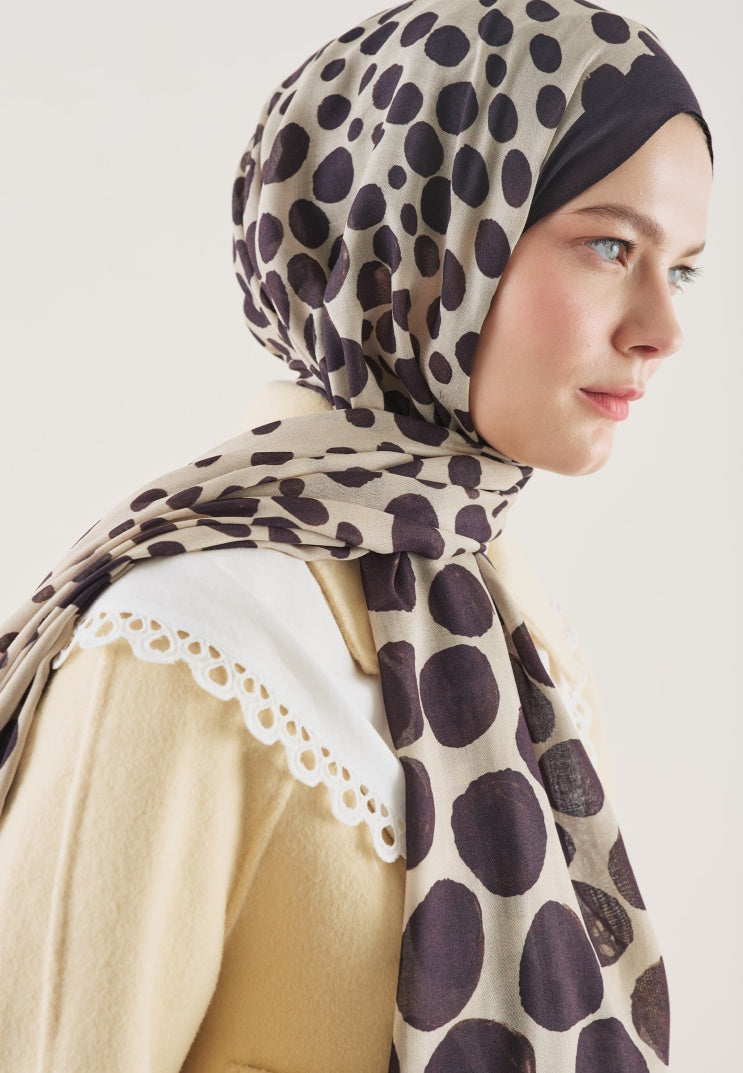 POLKA DOTS PATTERN RAMI HIJAB PLUM