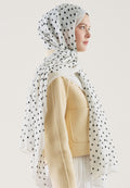 SMALL POLKA DOTS PATTERN RAMI HIJAB ECRU