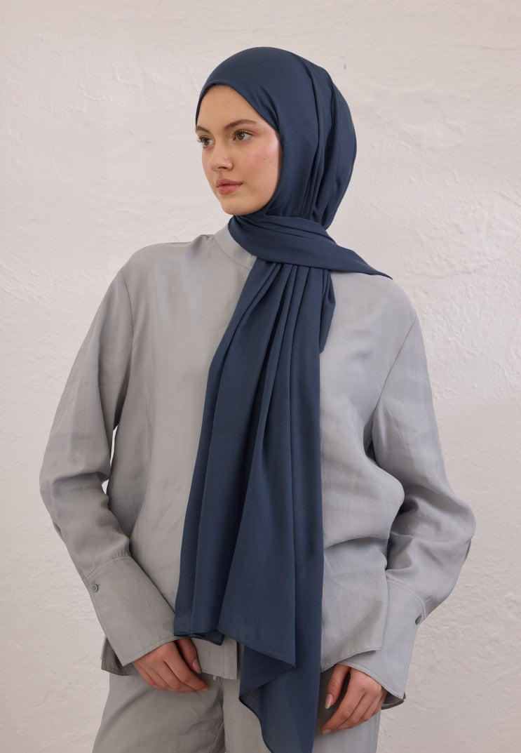 SOFT VISKON HIJAB DARK BLUE