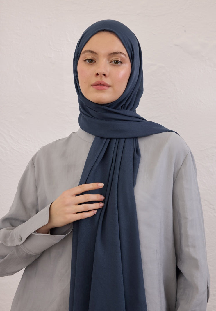 SOFT VISKON HIJAB DARK BLUE