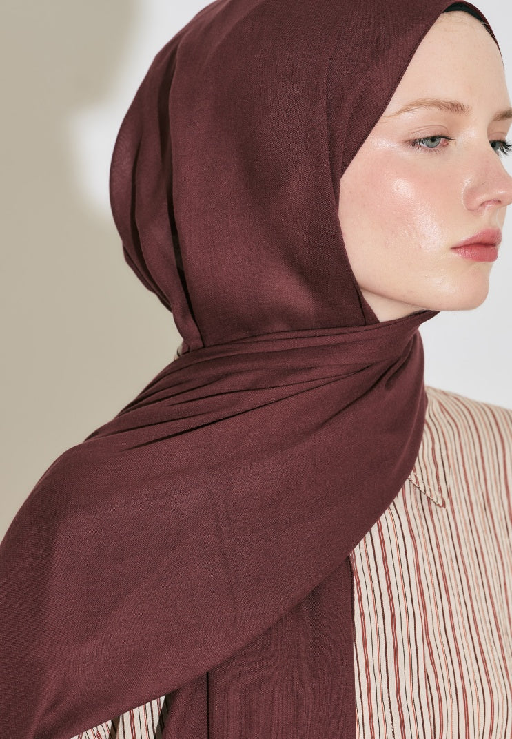 SOFT VISCOSE HIJAB MARSALA