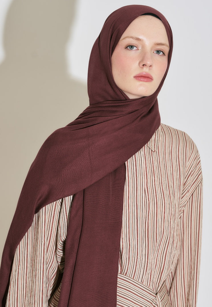 SOFT VISCOSE HIJAB MARSALA