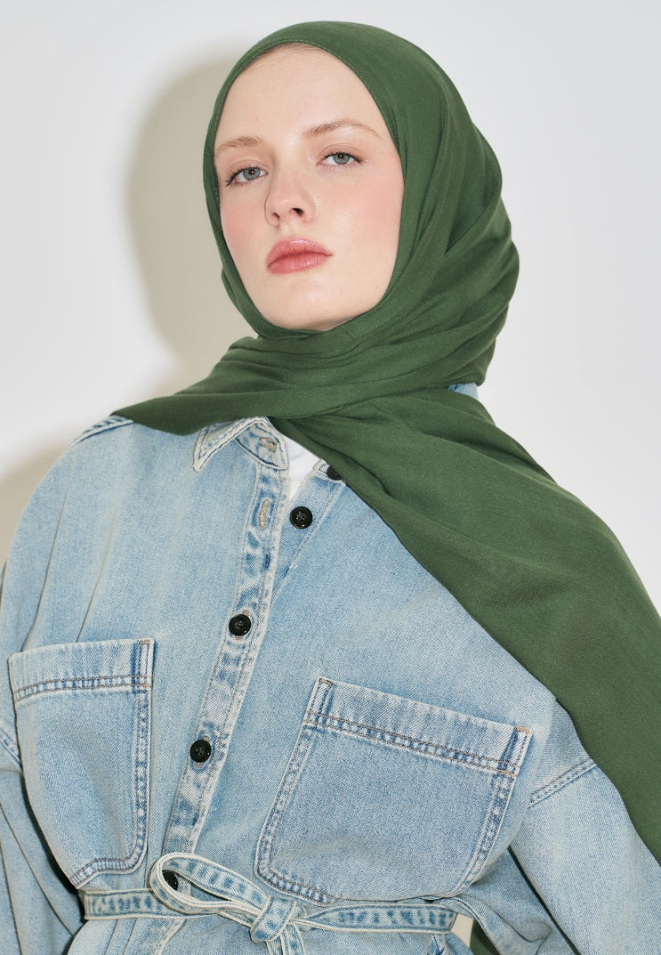 SOFT VISCOSE HIJAB PINE GREEN