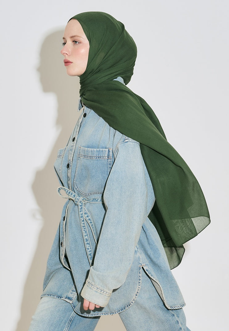 SOFT VISCOSE HIJAB PINE GREEN