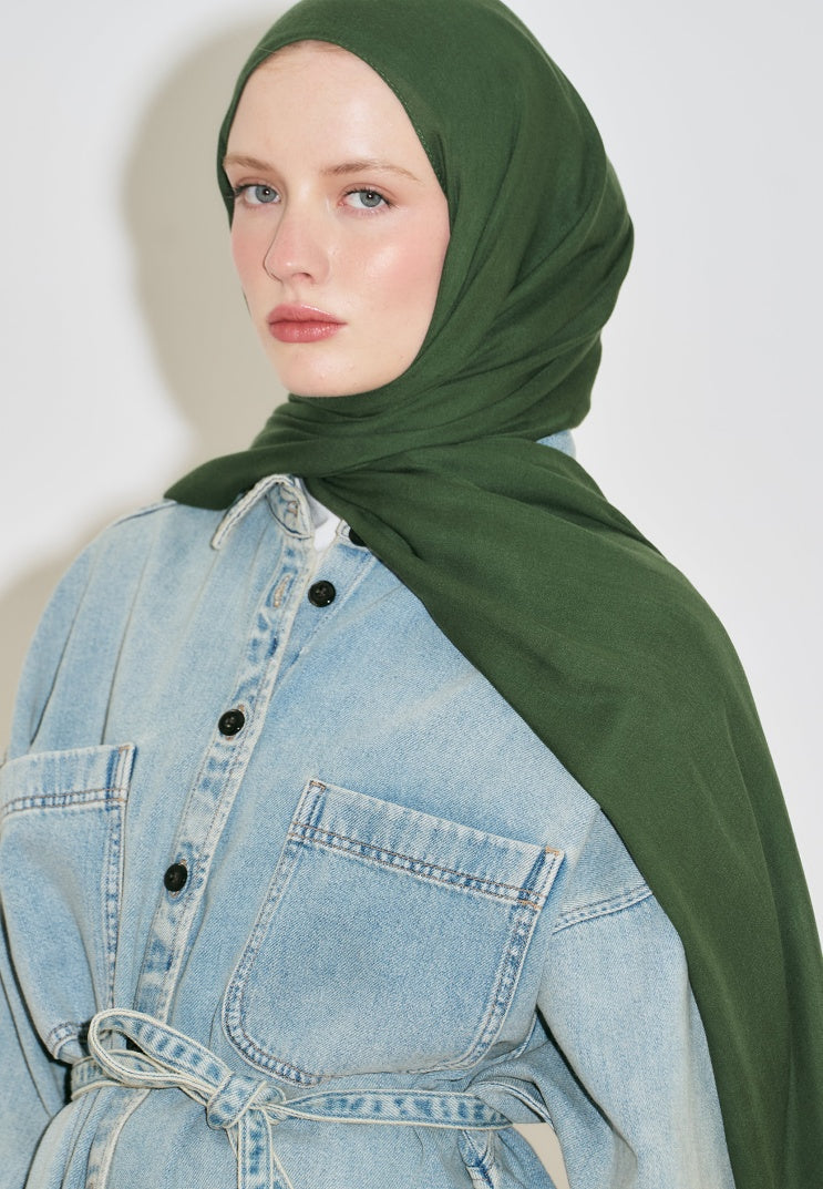 SOFT VISCOSE HIJAB PINE GREEN