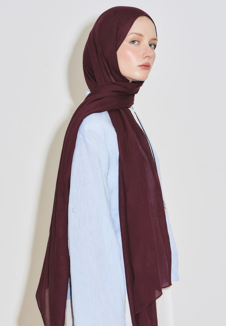 SOFT VISCON HIJAB DARK PLUM