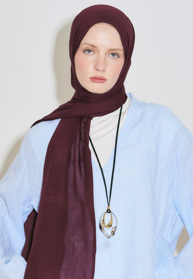 SOFT VISCON HIJAB DARK PLUM