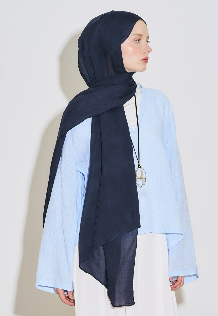 SOFT VISCOSE HIJAB PURPLE NAVY