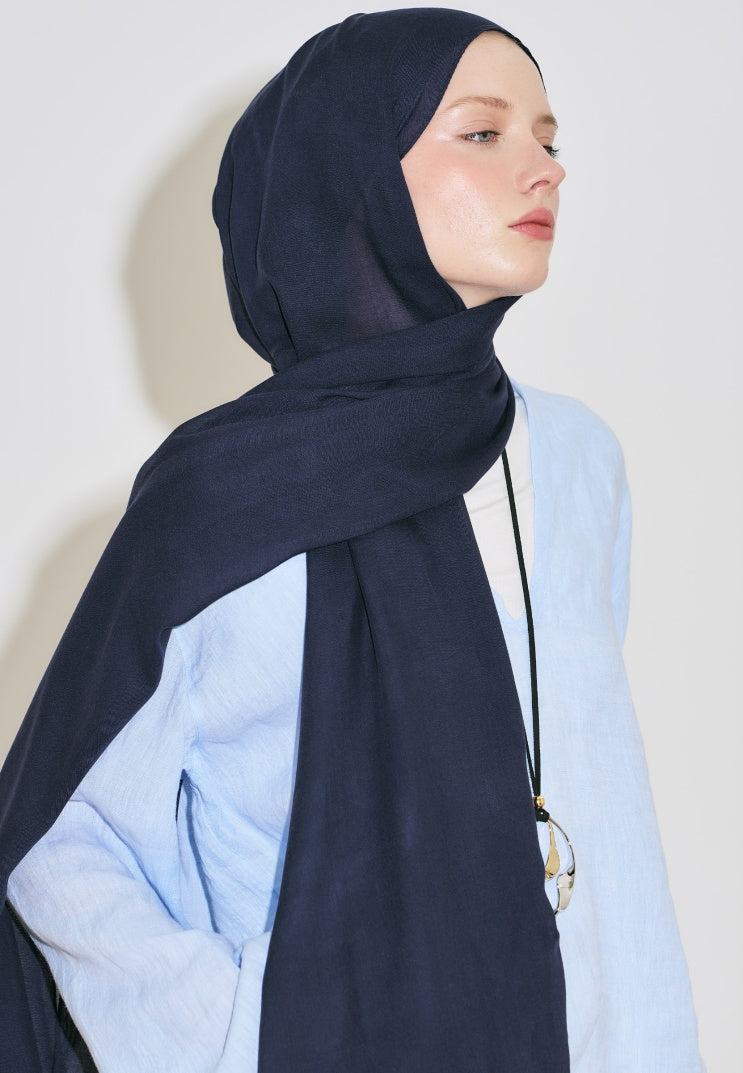 SOFT VISCOSE HIJAB PURPLE NAVY