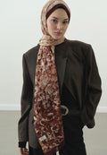 PEARLIE PATTERNED COTTON VISCOSE HIJAB BRICK