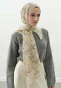 REVERIE PATTERNED COTTON VISCOSE HIJAB BEIGE